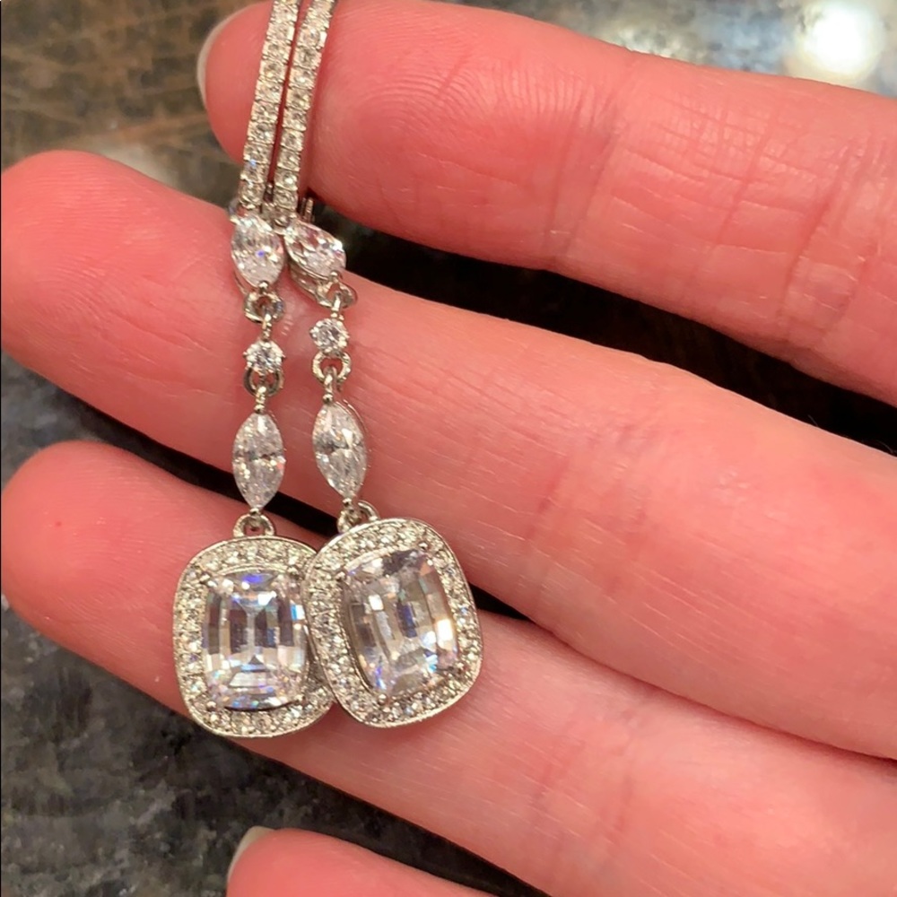 Norstrom Cubic Zirconium Halo Drop Earrings